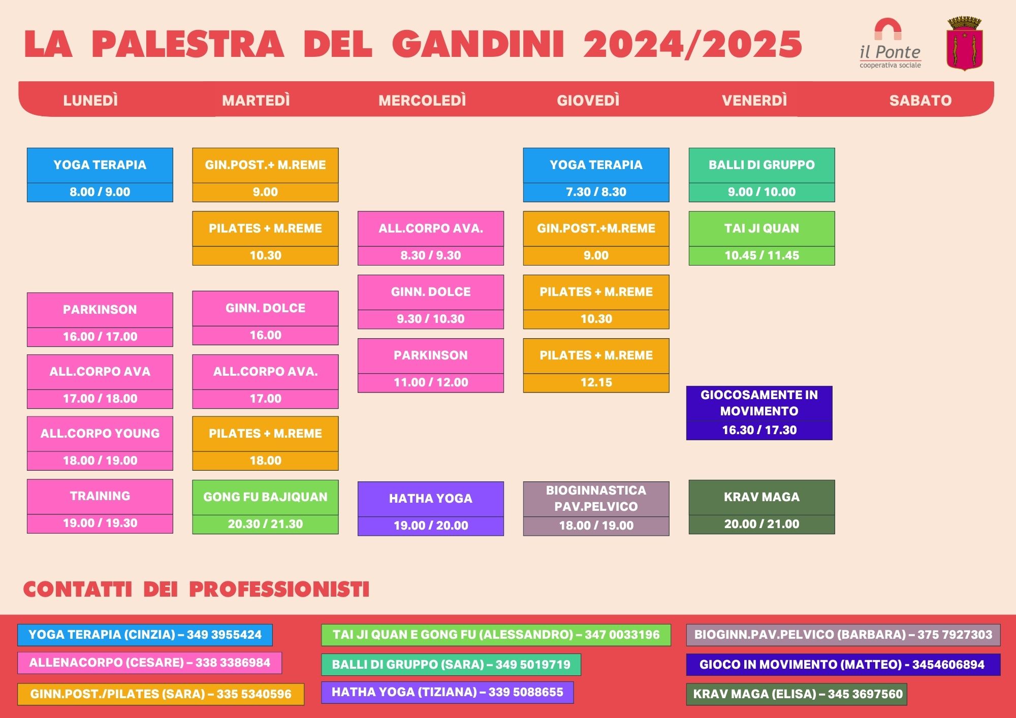 Calendario palestra Gandini